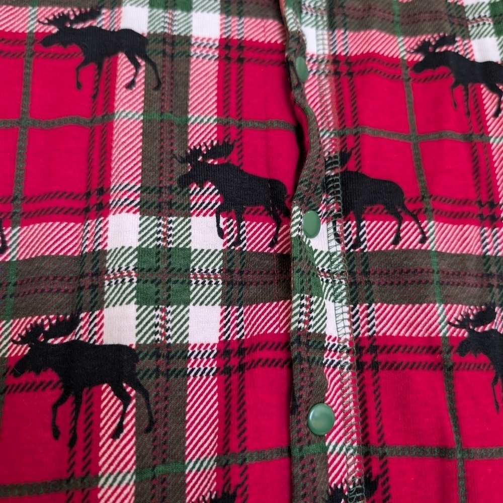 Little Blue House Red Plaid One-Piece Pajamas Size 12 - Picture 6 of 7